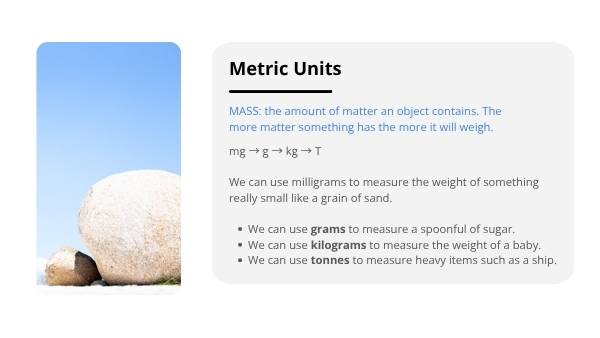 Units for Length, Mass and Capacity Education Presentation — slide 8