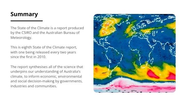 Responding to the State of the Climate Report Education Presentation — slide 3