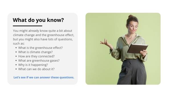 Climate Change vs Greenhouse Effect Education Presentation — slide 4