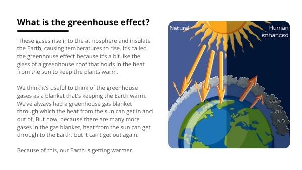 Climate Change vs Greenhouse Effect Education Presentation — slide 5