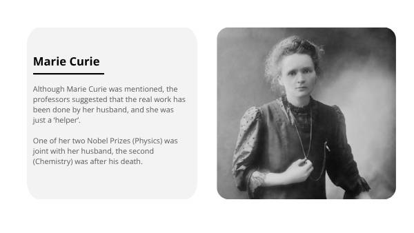 The Matilda Effect: Recognising Women's Achievements in Science Education Presentation — slide 7