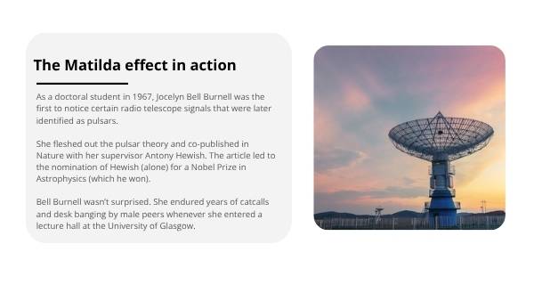 The Matilda Effect: Recognising Women's Achievements in Science Education Presentation — slide 9