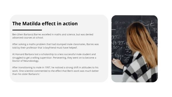 The Matilda Effect: Recognising Women's Achievements in Science Education Presentation — slide 12
