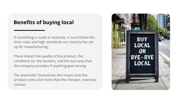 The Importance of Australian-Made Products Education Presentation — slide 6