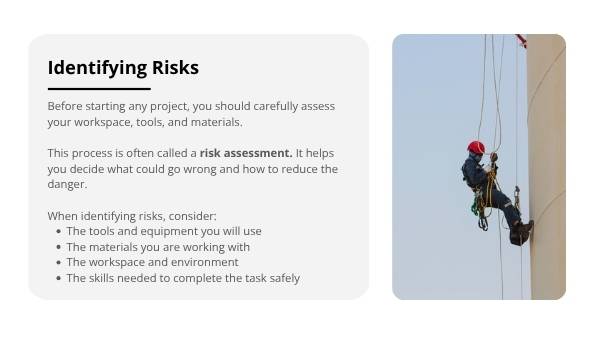 Identifying Risks and Hazards Education Presentation — slide 5
