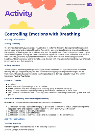 Controlling Emotions with Breathing Activity
