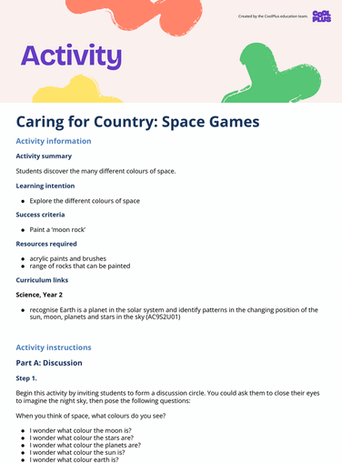 Caring for Country: Space Games Activity