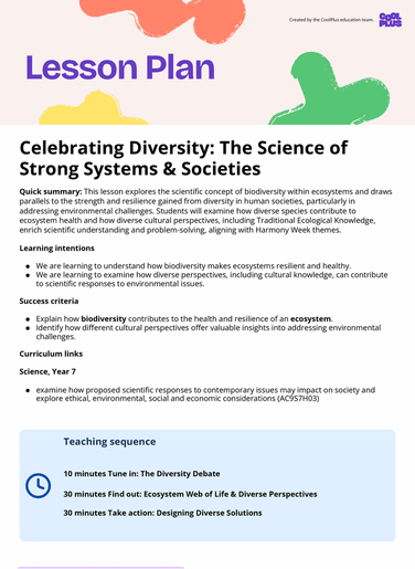 Celebrating Diversity: The Science of Strong Systems & Societies Lesson Plan