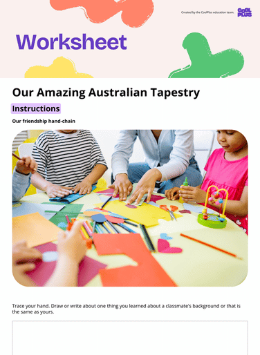 Our Amazing Australian Tapestry Worksheet