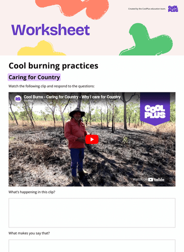 Cool Burning Practices Worksheet