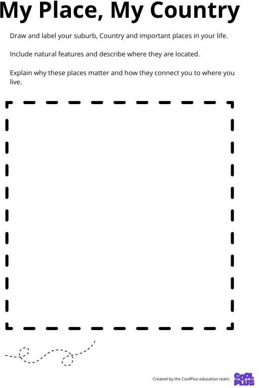 My Place, My Country Art Worksheet