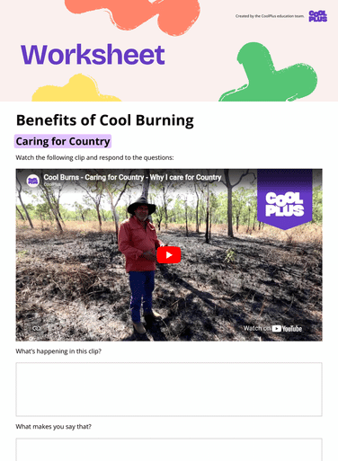 Benefits of Cool Burning Worksheet