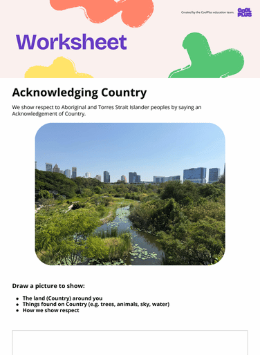 Acknowledging Country Worksheet