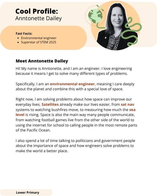 Superstars of STEM Cool Profile Anntonette Dailey Digital Worksheet