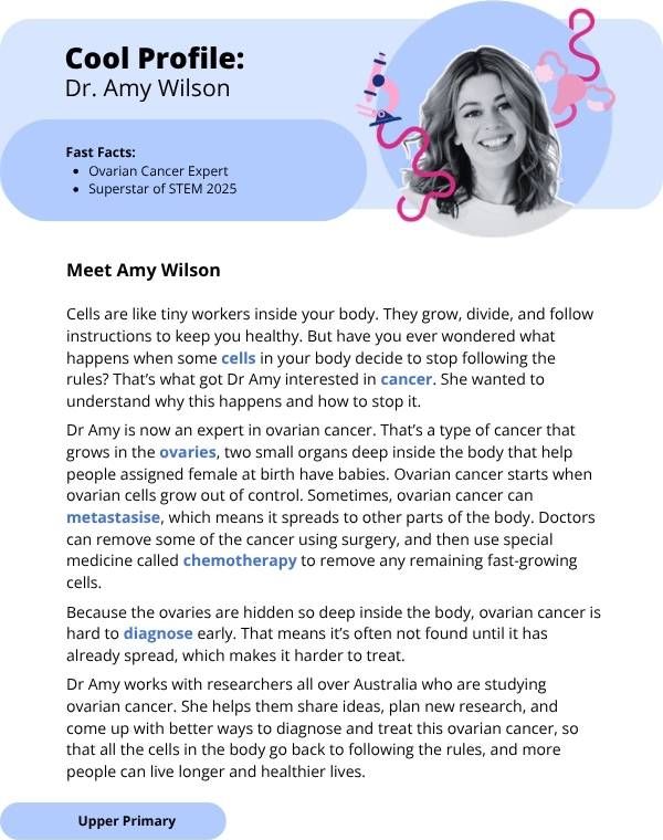 Superstars of STEM Cool Profile Dr Amy Wilson Digital Worksheet