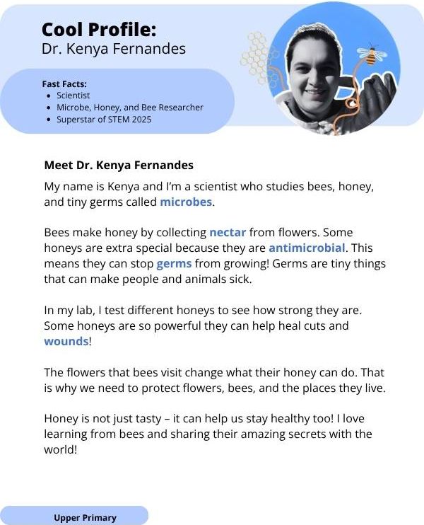 Superstars of STEM Cool Profile Dr Kenya Fernandes Digital Worksheet
