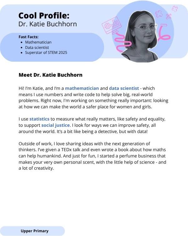 Superstars of STEM Cool Profile Dr Katie Buchhorn Digital Worksheet