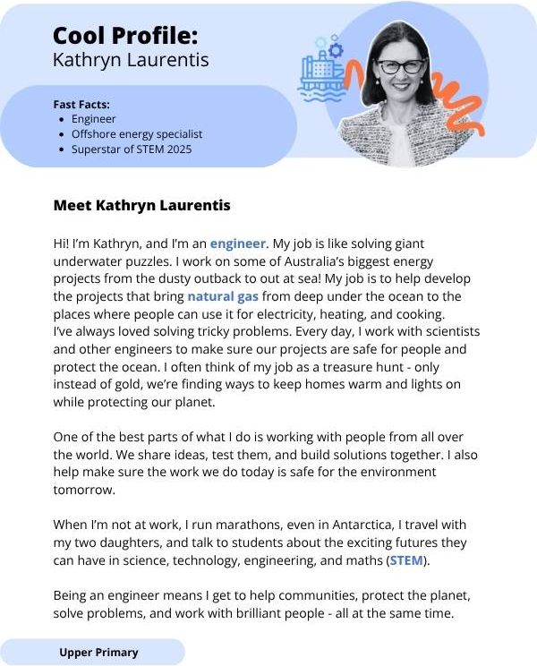 Superstars of STEM Cool Profile Kathryn Laurentis Digital Worksheet