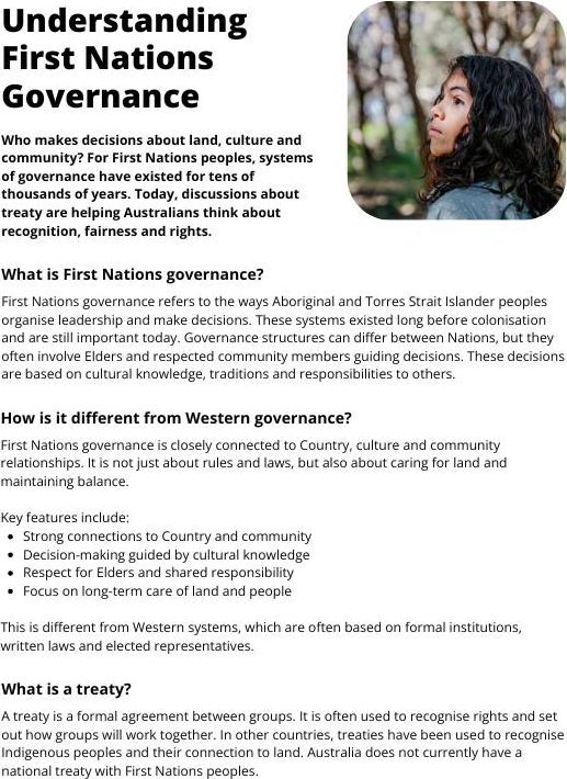 Understanding First Nations Governance Factsheet