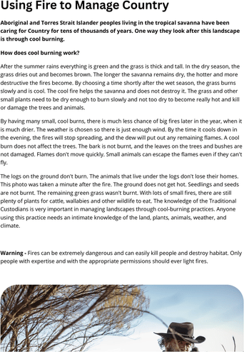 Using Fire to Manage Country Factsheet